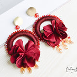 Maxi Aretes - Alexia Floral Mini Guinda