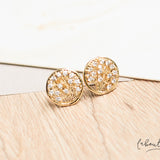 Aretes Mini - Árbol de la vida circoncitos blancos