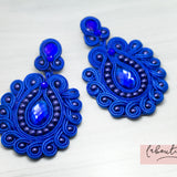 Maxi Aretes - Soutache Azul Entero