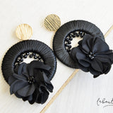 Maxi Aretes - Alexia Argolla Floral Negro