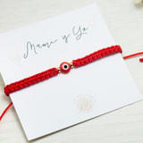 Pack Pulseras Hilo Tejidas - Ojo Turco Rojo Mami