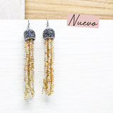Maxi Aretes Borla Crema,Marron Murano LaBoutique Joyas