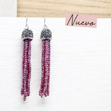 Maxi Aretes Borla Rojo Brilloso Murano LaBoutique Joyas