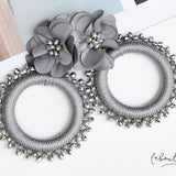 Maxi Aretes - Alexia Floral Plata