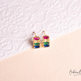 Aretes Mini - Baguette multicolor