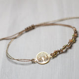 Pulseras Hilo Trenzada - Claudia Arbol de la Vida Tornasol Muranos Melon