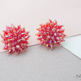 Maxi Aretes - Pompon de Muranos Rojo