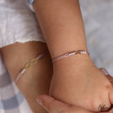 Pack Pulseras Hilo Nudo - Nude Rosa Amor Infinito de Oro Mami & Yo