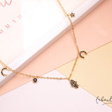 Collares - Mano Hamsa y Herradura con circones