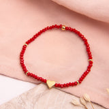 Pulseras Murano - Corazón pasante rojo