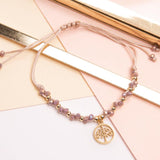 Pulseras Hilo Trenzada - Árbol de la Vida Muranos Combinación Lila