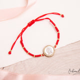 Pulseras Hilo Tejidas - Rojo Guadalupe Nacar Circones