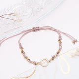 Pulseras Hilo Trenzada - Karma Muranos Lila Dorado