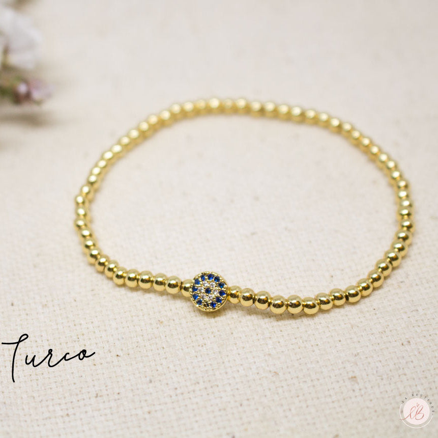 Pulseras Esfera Ot Pasante Puntos Azules 