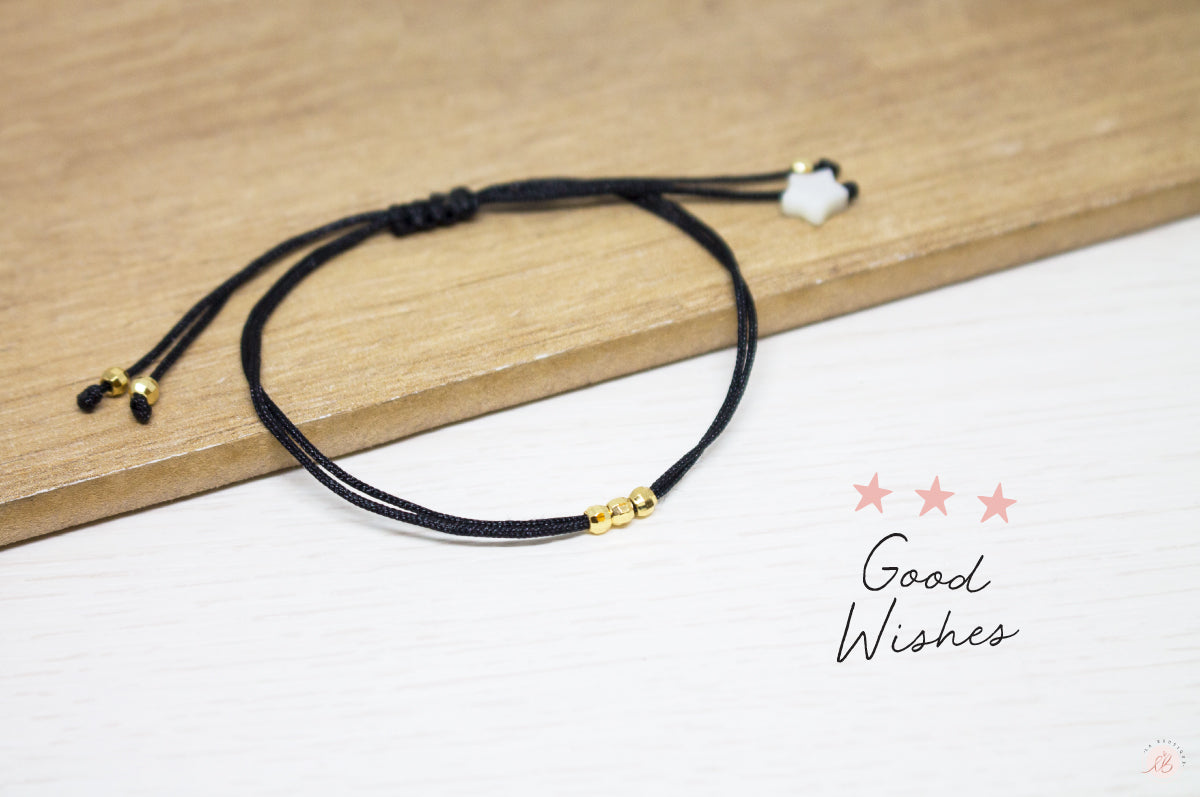 Pulseras Hilo Básicas Negro 3 Deseos 