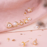 Aretes Mini - Triangulo de Perla
