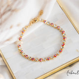 Pulseras Broche - Ojitos Turcos Rojos de Luz