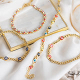 Pulseras Broche - Ojitos Turcos Rojos de Luz
