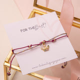 Pulsera Hilo Nudo - Corona circones morado brilloso
