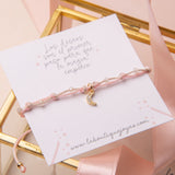 Pulsera Hilo Nudo - Luna rosa brilloso