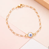 Pulseras Esfera - Ojo turco blanco