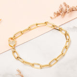 Pulseras Eslabones - Broche Corazón