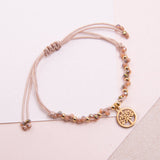 Pulseras Hilo Trenzada - Árbol de la Vida Muranos Melón Tornasol