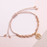Pulseras Hilo Trenzada - Árbol de la Vida Muranos Rosa Tornasol