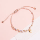Pulseras Hilo Trenzada - Claudia Corazón Trenzada Combinación Celeste