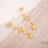 Maxi Aretes - Sol, estrella y luna trendy