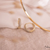 Argollas - Wide Cristal Hoops