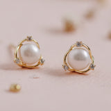 Aretes Mini - Perla y circones