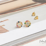 Aretes Mini - Punto de luz circones multicolor