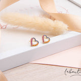 Aretes Mini - Corazón Arcoíris
