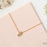 Collares - Corazón mitad circón