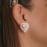 Aretes bordados - Corazón