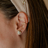 Aretes bordados - Dos Perlas