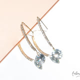 Maxi Aretes - Hook Dorado Brillos Punto de luz grande