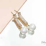 Maxi Aretes - Brillos Colgantes Perla