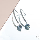 Maxi Aretes - Hook Plateado Brillos Punto de luz grande