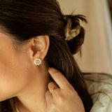 Aretes Bordados - Margarita circón