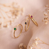 Anillos - Rainbow Verde Esmeralda