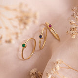 Anillos - Rainbow Verde Esmeralda