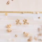 Aretes Mini - Cruz Cristal