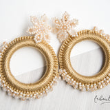 Maxi Aretes - Alexia Flor argolla Beige