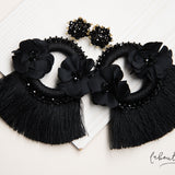 Maxi Aretes - Alexia Flores borla Negro