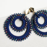 Maxi Aretes - Alexia Doble Argolla Azul