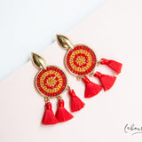 Maxi Aretes - Atrapasueños medianos Rojo