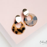 Maxi Aretes - Gotas doradas Argolla Animal print