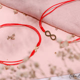 Pack Pulseras Hilo Nudo - Rojo Amor Infinito de Oro Mami & Yo